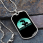 Mother of Dogs Blue Necklace Stainless Steel or 18k Gold Dog Tag 24" Chain-Express Your Love Gifts