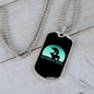 Mother of Dogs Blue Necklace Stainless Steel or 18k Gold Dog Tag 24" Chain-Express Your Love Gifts