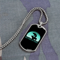 Mother of Dogs Blue Necklace Stainless Steel or 18k Gold Dog Tag 24" Chain-Express Your Love Gifts