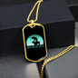 Mother of Dogs Blue Necklace Stainless Steel or 18k Gold Dog Tag 24" Chain-Express Your Love Gifts