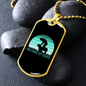 Mother of Dogs Blue Necklace Stainless Steel or 18k Gold Dog Tag 24" Chain-Express Your Love Gifts