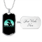 Mother of Dogs Blue Necklace Stainless Steel or 18k Gold Dog Tag 24" Chain-Express Your Love Gifts