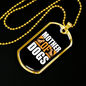 Mother Of Dogs Necklace Stainless Steel or 18k Gold Dog Tag 24" Chain-Express Your Love Gifts