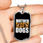Mother Of Dogs Necklace Stainless Steel or 18k Gold Dog Tag 24" Chain-Express Your Love Gifts