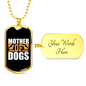 Mother Of Dogs Necklace Stainless Steel or 18k Gold Dog Tag 24" Chain-Express Your Love Gifts