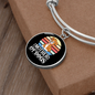 Mother of Dogs Orange Puppy Bracelet Stainless Steel or 18k Gold Circle Bangle-Express Your Love Gifts