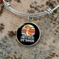 Mother of Dogs Orange Puppy Bracelet Stainless Steel or 18k Gold Circle Bangle-Express Your Love Gifts