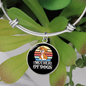 Mother of Dogs Orange Puppy Bracelet Stainless Steel or 18k Gold Circle Bangle-Express Your Love Gifts