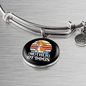 Mother of Dogs Orange Puppy Bracelet Stainless Steel or 18k Gold Circle Bangle-Express Your Love Gifts