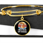 Mother of Dogs Orange Puppy Bracelet Stainless Steel or 18k Gold Circle Bangle-Express Your Love Gifts