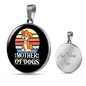 Mother of Dogs Orange Puppy Circle Necklace Stainless Steel or 18k Gold 18-22"-Express Your Love Gifts