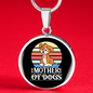 Mother of Dogs Orange Puppy Circle Necklace Stainless Steel or 18k Gold 18-22"-Express Your Love Gifts