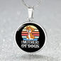 Mother of Dogs Orange Puppy Circle Necklace Stainless Steel or 18k Gold 18-22"-Express Your Love Gifts