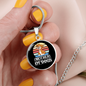 Mother of Dogs Orange Puppy Circle Necklace Stainless Steel or 18k Gold 18-22"-Express Your Love Gifts