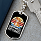 Mother of Dogs Orange Puppy Keychain Stainless Steel or 18k Gold Dog Tag Keyring-Express Your Love Gifts