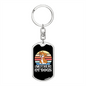 Mother of Dogs Orange Puppy Keychain Stainless Steel or 18k Gold Dog Tag Keyring-Express Your Love Gifts