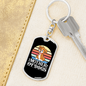 Mother of Dogs Orange Puppy Keychain Stainless Steel or 18k Gold Dog Tag Keyring-Express Your Love Gifts
