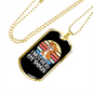 Mother of Dogs Orange Puppy Necklace Stainless Steel or 18k Gold Dog Tag 24" Chain-Express Your Love Gifts