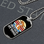 Mother of Dogs Orange Puppy Necklace Stainless Steel or 18k Gold Dog Tag 24" Chain-Express Your Love Gifts
