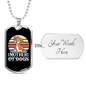 Mother of Dogs Orange Puppy Necklace Stainless Steel or 18k Gold Dog Tag 24" Chain-Express Your Love Gifts