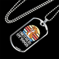 Mother of Dogs Orange Puppy Necklace Stainless Steel or 18k Gold Dog Tag 24" Chain-Express Your Love Gifts