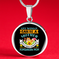 Mother Pomeranian Mom Circle Necklace Stainless Steel or 18k Gold 18-22"-Express Your Love Gifts