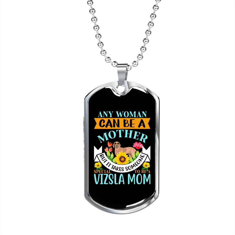 Mother Vizsla Mom Necklace Stainless Steel or 18k Gold Dog Tag 24" Chain-Express Your Love Gifts