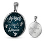 Mothers Are Angels In Disguise Necklace Circle Pendant Stainless Steel or 18k Gold 18-22"-Express Your Love Gifts