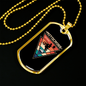Motocross California Biker Necklace Stainless Steel or 18k Gold Dog Tag 24"-Express Your Love Gifts