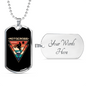 Motocross California Biker Necklace Stainless Steel or 18k Gold Dog Tag 24"-Express Your Love Gifts