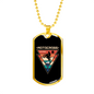 Motocross California Biker Necklace Stainless Steel or 18k Gold Dog Tag 24"-Express Your Love Gifts