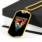 Motocross California Biker Necklace Stainless Steel or 18k Gold Dog Tag 24"-Express Your Love Gifts