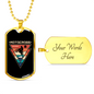 Motocross California Biker Necklace Stainless Steel or 18k Gold Dog Tag 24"-Express Your Love Gifts