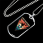 Motocross California Biker Necklace Stainless Steel or 18k Gold Dog Tag 24"-Express Your Love Gifts