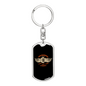 Motocross Racing Biker Keychain Stainless Steel or 18k Gold Dog Tag Keyring-Express Your Love Gifts