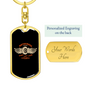 Motocross Racing Biker Keychain Stainless Steel or 18k Gold Dog Tag Keyring-Express Your Love Gifts