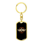 Motocross Racing Biker Keychain Stainless Steel or 18k Gold Dog Tag Keyring-Express Your Love Gifts