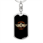 Motocross Racing Biker Keychain Stainless Steel or 18k Gold Dog Tag Keyring-Express Your Love Gifts
