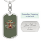 Motorcycle Custom Biker Keychain Stainless Steel or 18k Gold Dog Tag Keyring-Express Your Love Gifts