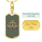 Motorcycle Custom Biker Keychain Stainless Steel or 18k Gold Dog Tag Keyring-Express Your Love Gifts