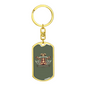 Motorcycle Custom Biker Keychain Stainless Steel or 18k Gold Dog Tag Keyring-Express Your Love Gifts