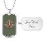 Motorcycle Custom Biker Necklace Stainless Steel or 18k Gold Dog Tag 24"-Express Your Love Gifts