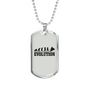 Motorcycle Evolution Biker Necklace Stainless Steel or 18k Gold Dog Tag 24"-Express Your Love Gifts