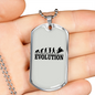 Motorcycle Evolution Biker Necklace Stainless Steel or 18k Gold Dog Tag 24"-Express Your Love Gifts