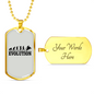 Motorcycle Evolution Biker Necklace Stainless Steel or 18k Gold Dog Tag 24"-Express Your Love Gifts