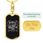 Motorcylce Lover Biker Keychain Stainless Steel or 18k Gold Dog Tag Keyring-Express Your Love Gifts