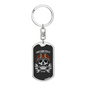 Motorcyle Supply Co. Biker Keychain Stainless Steel or 18k Gold Dog Tag Keyring-Express Your Love Gifts