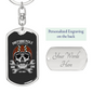 Motorcyle Supply Co. Biker Keychain Stainless Steel or 18k Gold Dog Tag Keyring-Express Your Love Gifts