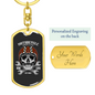 Motorcyle Supply Co. Biker Keychain Stainless Steel or 18k Gold Dog Tag Keyring-Express Your Love Gifts