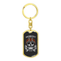 Motorcyle Supply Co. Biker Keychain Stainless Steel or 18k Gold Dog Tag Keyring-Express Your Love Gifts